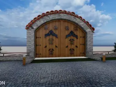 Door and Gate Low-poly 3D model