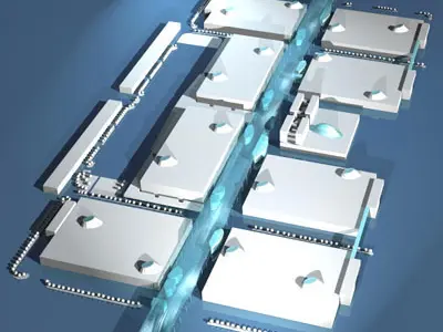 Fiera Milano trade fair center 3D model