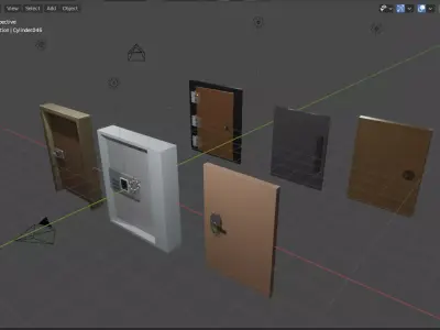 Doors in program Low-poly 3D model