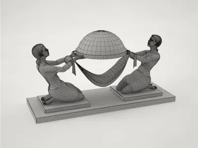 Pro - kneeling woman Lamp 3D model