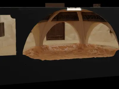 Jabbas Throne Room - Set 6 - Main Entrance 1-6 scale Hottoys 3D print model