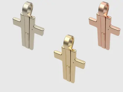 Triple Hinged Cross Pendant JDBCo 3D print model