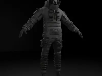 Cyber Tech Wear Character - Futuristic Cyberpunk 3D Model Low-poly 3D model