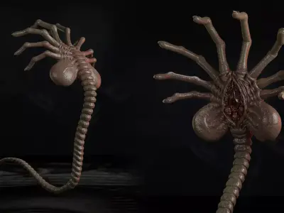 Facehugger 3D Model  Alien Creature STL OBJ   3D print model