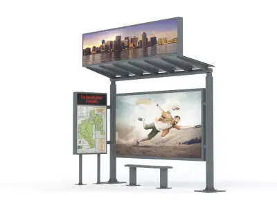 Bus Station Shelter 3D model