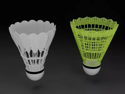 Shuttle cock - Pack of 2 - PBR - Game Ready Low-poly 3D model