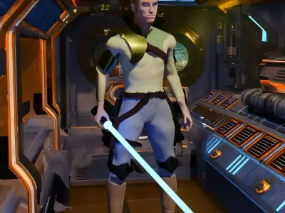 Stylized Male Space Force Warrior 3D print model