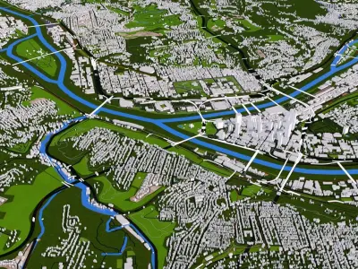 Allegheny City Of USA Low-poly 3D model