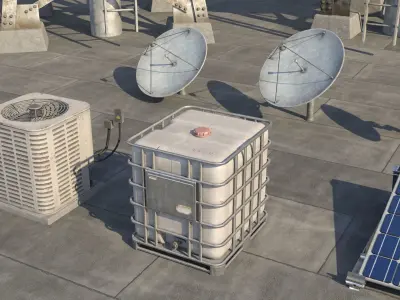 Roof Props Collection Low-poly 3D model