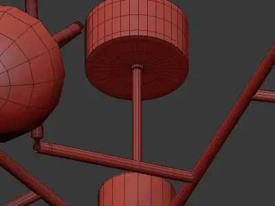 Arteriors modern chandelier with glass balls 3D model