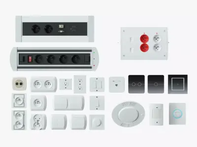 Wall Plugs Pack Low-poly 3D model