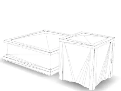 Park objects Low-poly 3D model