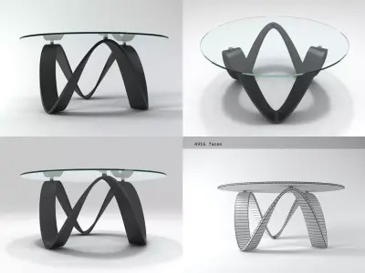 S D T four different tables with glass top 3D model