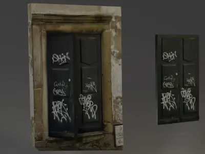door and facade  Low-poly 3D model