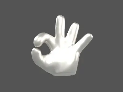 OK Hand v1 008 Low-poly 3D model
