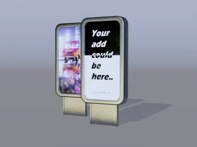 Billboard mockup of Low-poly 3D model