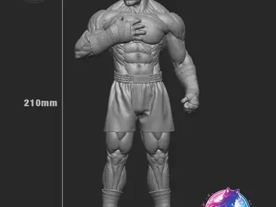 Sagat Street Fighter Statue Figurine stl printable 3D print model