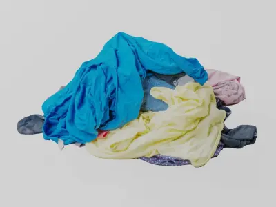 Pile of Clothes 3D Scanned Shirts Low-poly 3D model