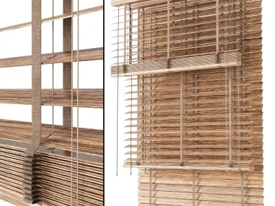 Wooden Blinds Set 20 3D model