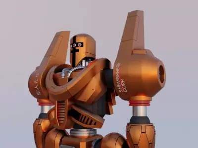 Mecha Giant Robot Anime - Robo Gigante Low-poly 3D model