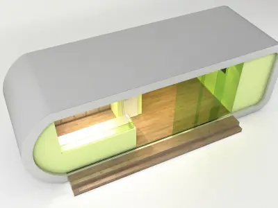 Futuristic Dining Pod Low-poly 3D model