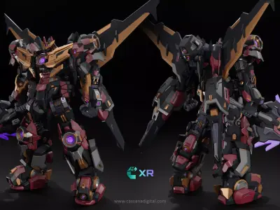 XC06 Oblivoid I Rigged Original mecha Design Low-poly 3D model