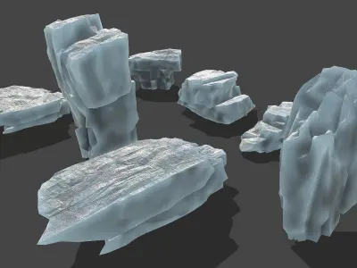 ice rocks 13 Low-poly 3D model