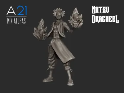 Natsu Dragneel 3D Model NOW WITH BASE 3D print model