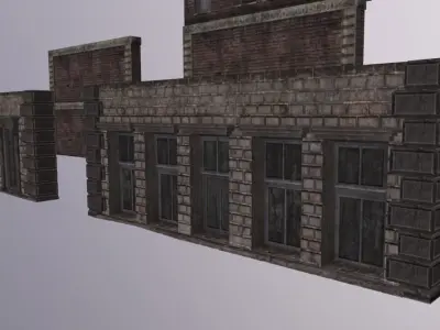 City Facade Windows Pack Low-poly 3D model