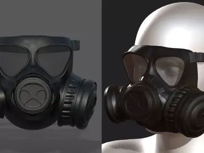 gas mask scifi protection futuristic Low-poly 3D model