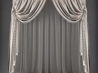 Curtain Low-poly 3D model 136