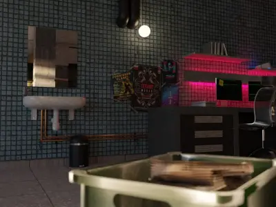 Cyberpunk Apartment  v3 Scene - High Detail 3D model