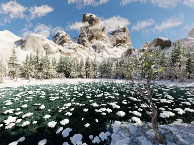 Snow landscape Scene 3D model