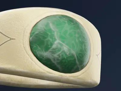 Green Diamond Ring Low-poly 3D model