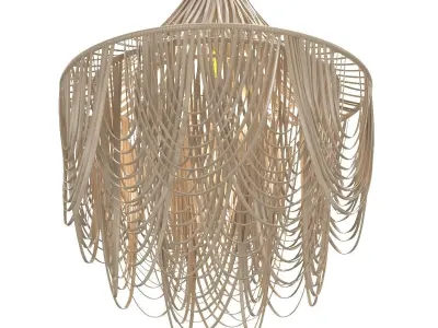 Whisper Chandelier Cream Stone Leather 3D model