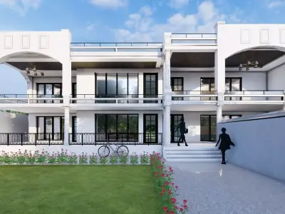 Classic Double-Story Villa -SketchUp  Lumion Autocad 3D model