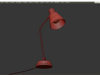  CYLINDER USB TASK TABLE LAMP Low-poly 3D model