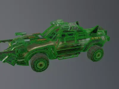 postapocalyptic car prop Free 3D model