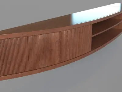 Floating TV Stand Mid Century 3D model