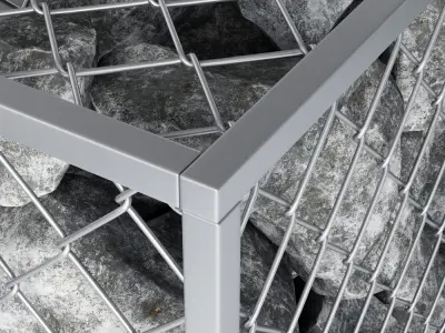 Gabion of rock stones 3D model