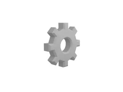 Gear Symbol v2 001 Low-poly 3D model