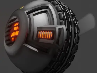 Sci-fi Tank Ball Low-poly 3D model