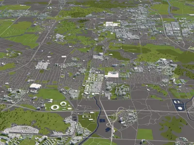 Incheon South Korea 50x50km 3D model