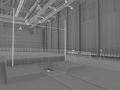 Gym Athletics Indoor Interior  Low-poly 3D model