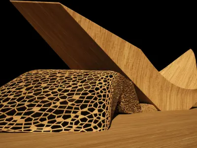 organic model wooden sculpture 3D model