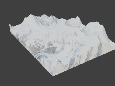 Baltoro Kangri Mountain Low-poly 3D model