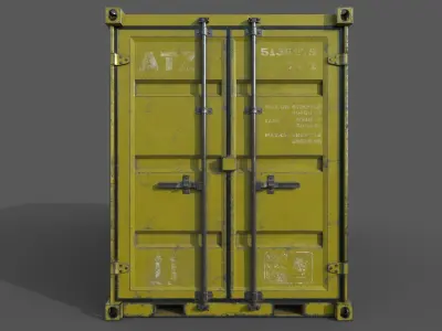 Yellow Shipping Container PBR  Low-Poly Game Ready 3D Model Low-poly 3D model