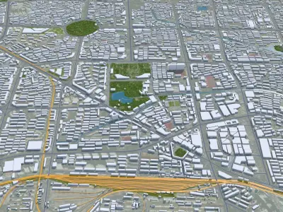 Qinhuangdao Hebei China 60km Low-poly 3D model