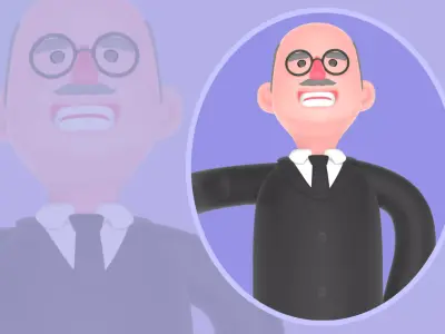 Stylized 3D Male Judge Character - Cartoon Annoyed Judge 3D model