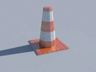 Traffic cone low poly  Free low-poly 3D model